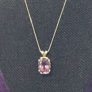 Necklace, Amethyst Pendant, Purple, Handmade, Artisan, 18” chain, Large